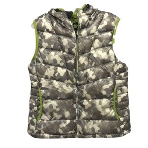 KOPPEN Camouflage Down Puffer Vest w/ Green Accents Size Medium — Super Warm!!!